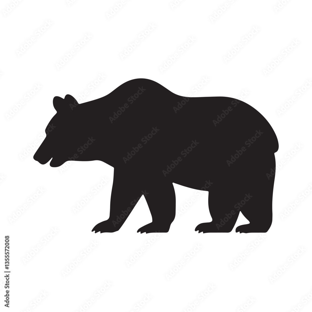 Bear Silhouette Vector Illustration of Wildlife and Nature Bear Silhouette Vector Illustration of Wildlife and Nature