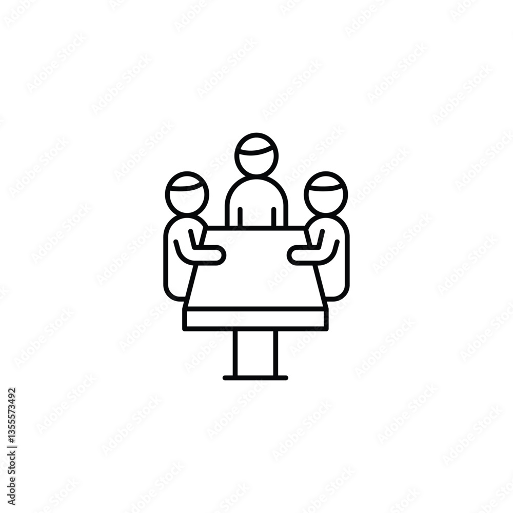 Meeting icon design with white background stock illustration Meeting icon design with white background stock illustration