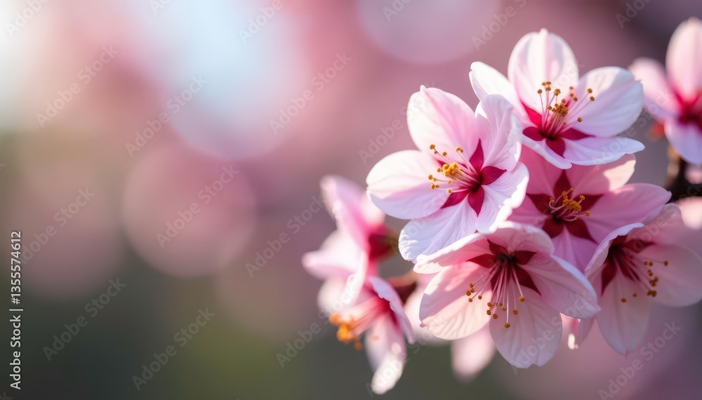 Delicate pink sakura blossoms, full bloom, soft petals , blossom, spring background, print Delicate pink sakura blossoms, full bloom, soft petals , blossom, spring background, print
