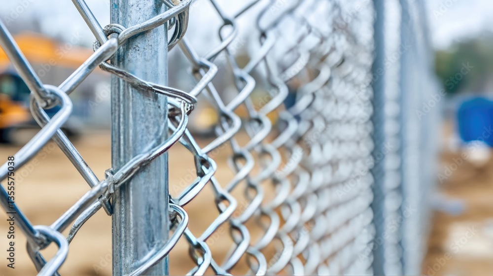 A row of scaffolding against a construction site fence, waiting for assembly. A row of scaffolding against a construction site fence, waiting for assembly.