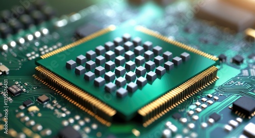 Obraz na płótnie High-efficiency microprocessor for computing systems. Appropriate for desktops and servers, providing reliable and effective processing capabilities. Compatible with different motherboards.