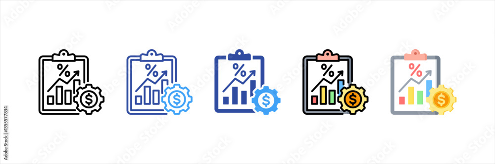 Financial Ratio Multi Style Icon Set Financial Ratio Multi Style Icon Set