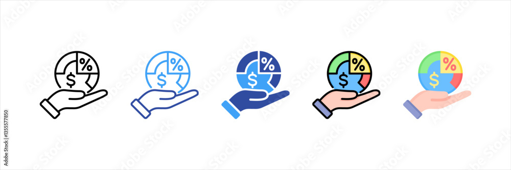 Profit Margin Multi Style Icon Set Profit Margin Multi Style Icon Set