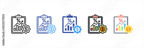 Financial Ratio Multi Style Icon Set