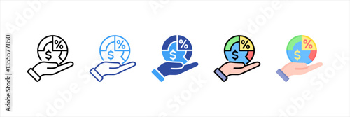 Profit Margin Multi Style Icon Set
