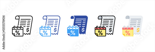 Tax Multi Style Icon Set