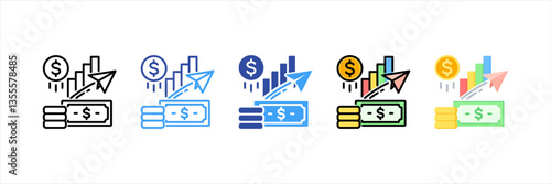Economic Growth Multi Style Icon Set