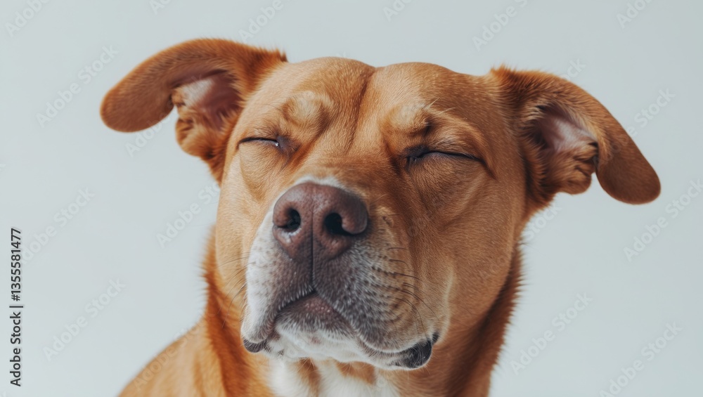 Obraz premium dog sniffing with white background