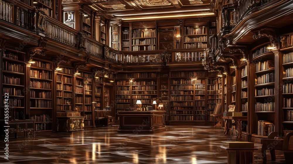 Grand Old Library Knowledge in Ornate Halls. Grand Old Library Knowledge in Ornate Halls.