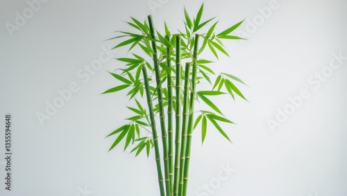 Wallpaper Mural Green bamboo sprout separated against a white backdrop. Torontodigital.ca