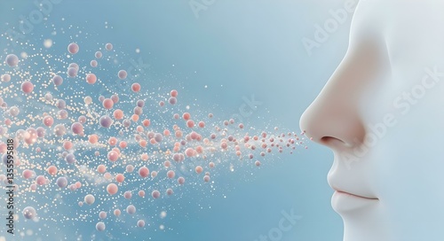 Nasal Exhalation: A visual exploration of respiration. Capturing the journey of air and particles from the nose