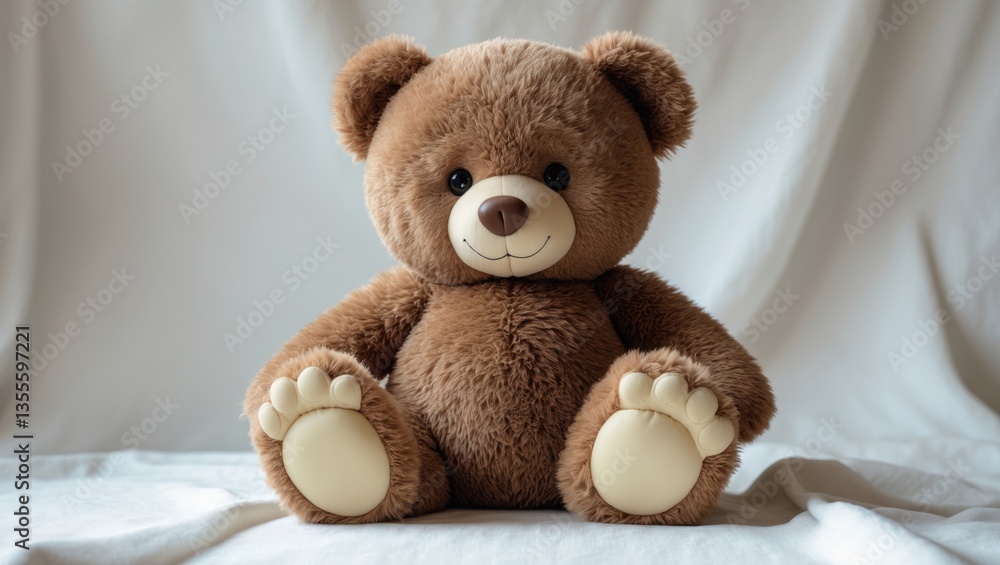 Brown teddy bear placed against a white background. Brown teddy bear placed against a white background.