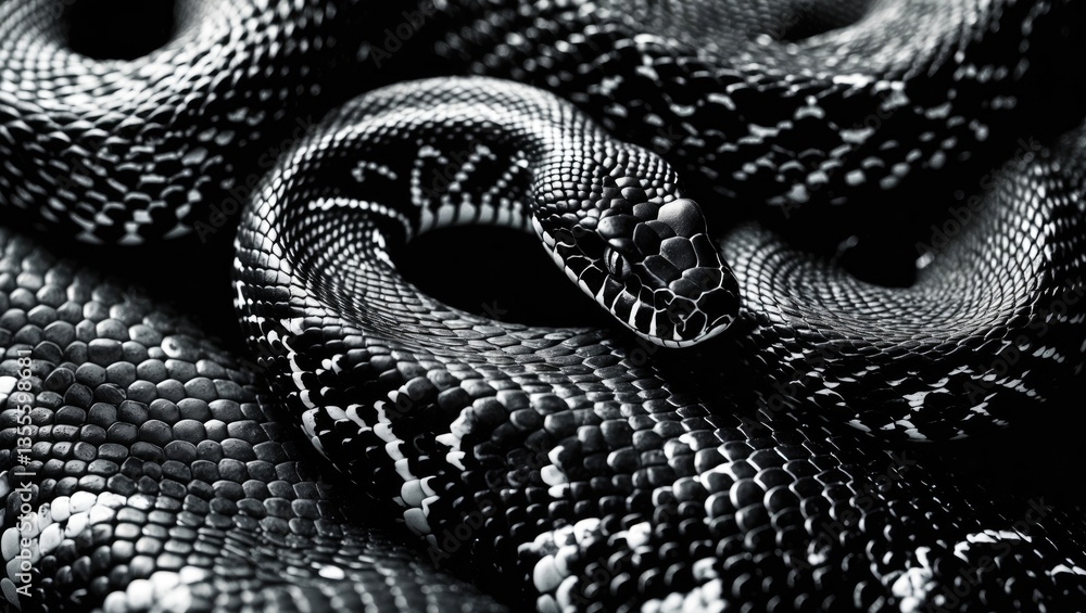 Fototapeta premium Black and white snake texture