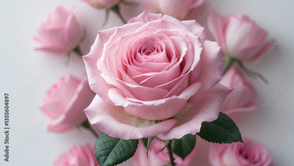 Fototapeta premium beautiful pink rose bloom, separated