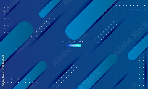 Modern abstract blue gradient background with diagonal 3D rounded shapes