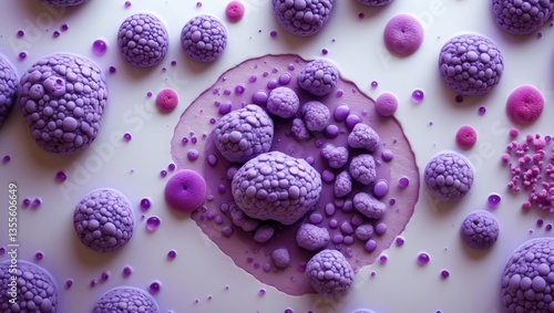 Photomicrograph of blood cancer, depicting leukemia, a type of cancer affecting white blood cells. Peripheral blood smear illustrating cancer cells.