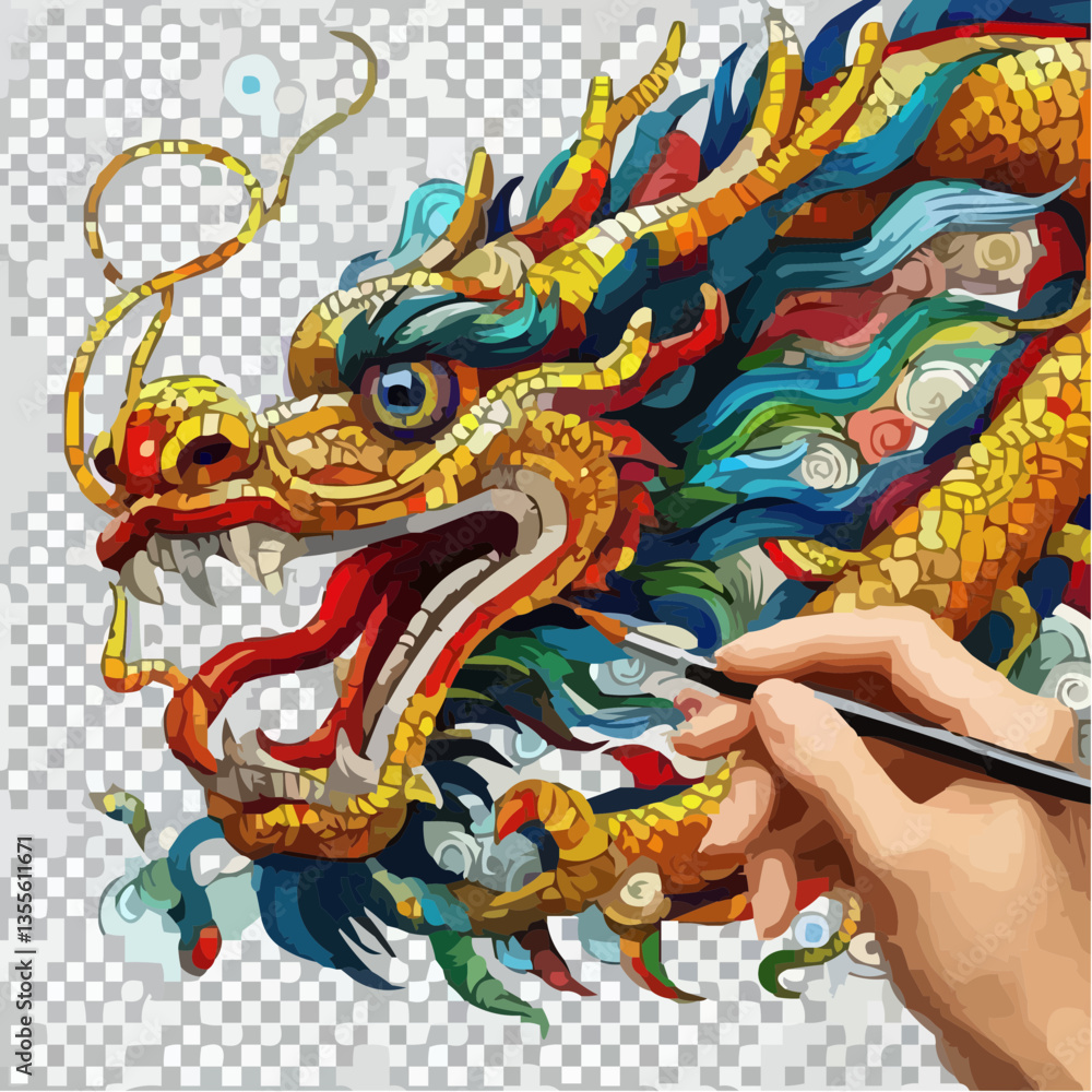 Fototapeta premium an artistic image of a chinese dragon 82