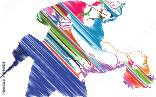 Elegant Dance Couple in Artistic Scribble Style