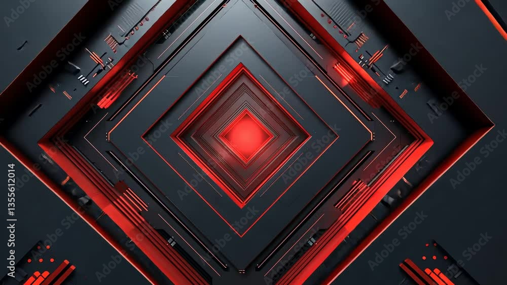 Futuristic, dark, geometric, glowing, red, and black abstract design Futuristic, dark, geometric, glowing, red, and black abstract design