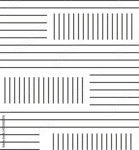 The art consists of horizontal lines and vertical lines.