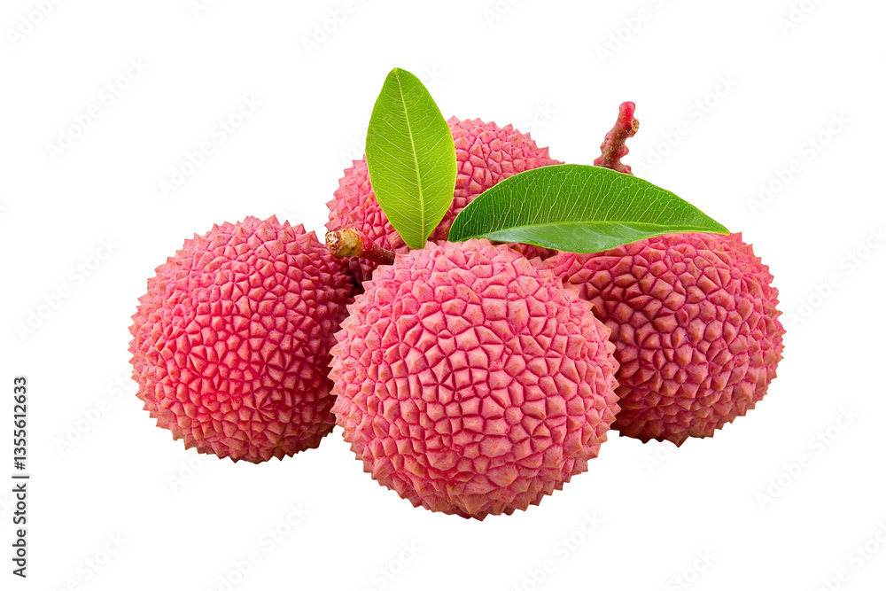 Pink Lychee Fruit on White Background Pink Lychee Fruit on White Background