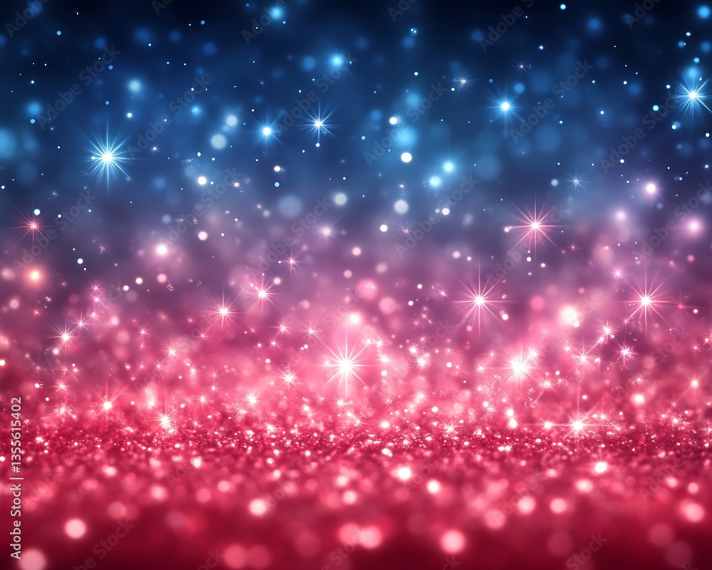 Obraz premium Red Blue Glitter Sparkles Background.