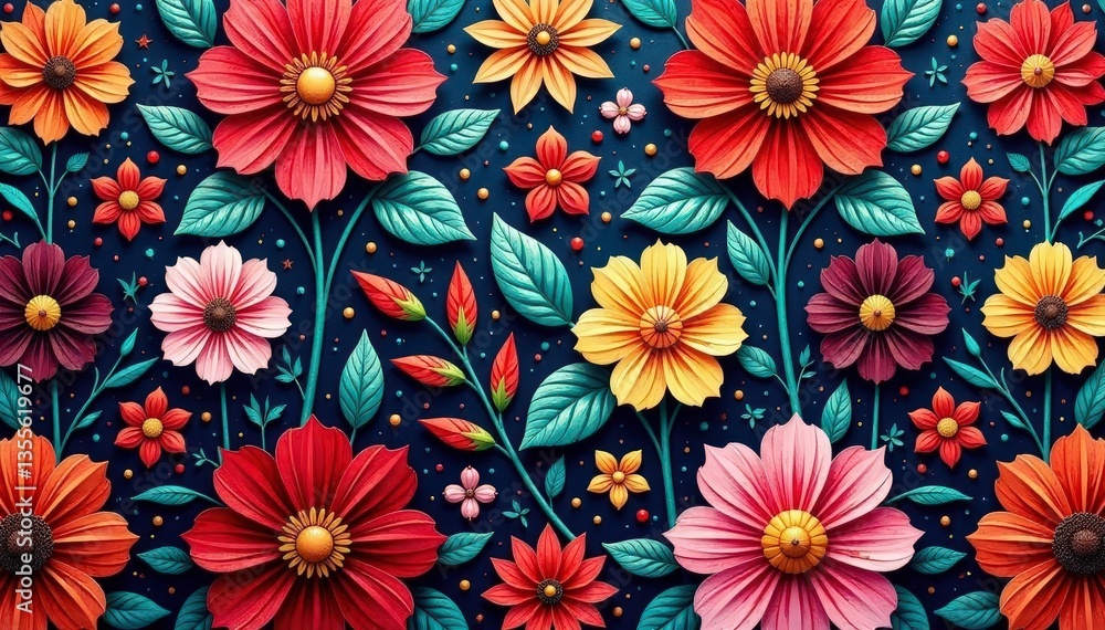 custom made wallpaper toronto digitalIntricate floral textile sample showcasing repetitive motifs , textile, art, floral pattern