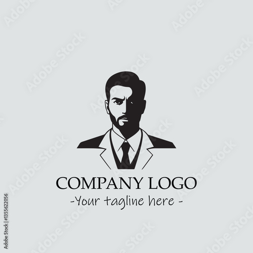 a man silhouette black and white for logo company vector image