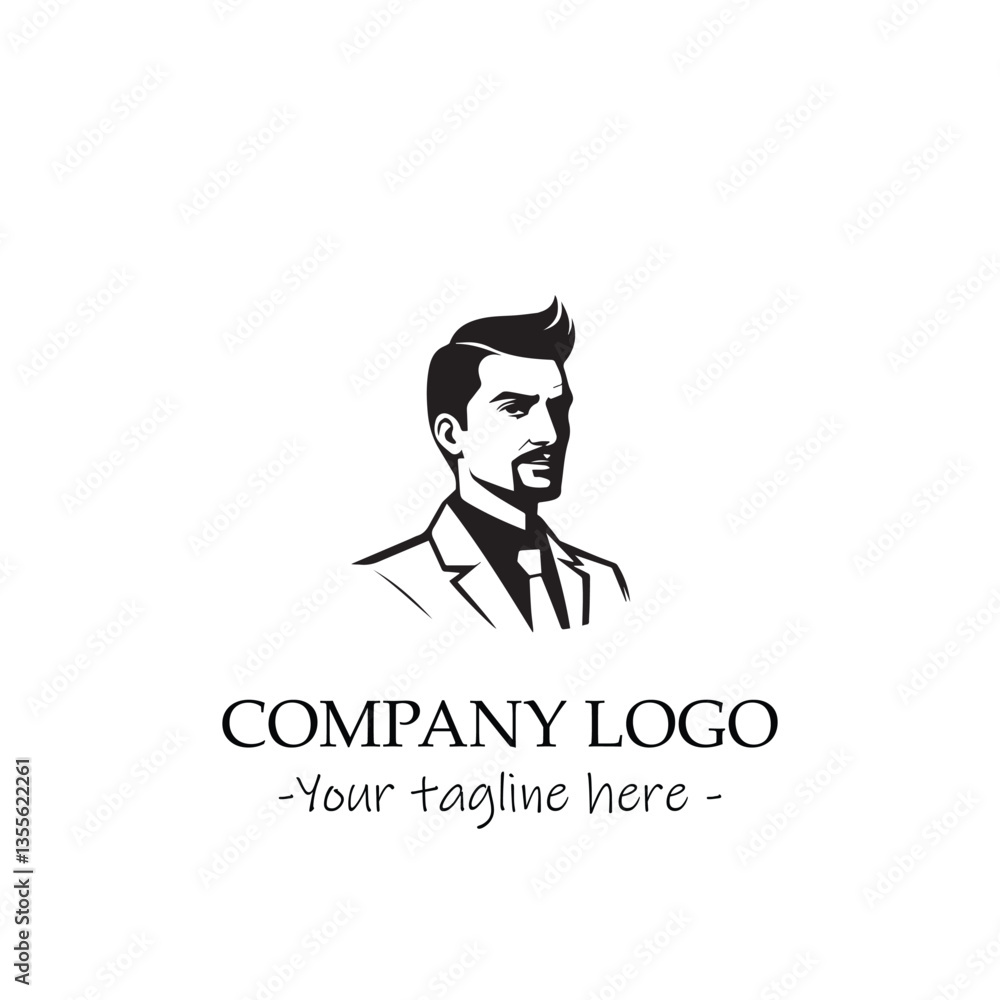 a man silhouette black and white for logo company vector image a man silhouette black and white for logo company vector image