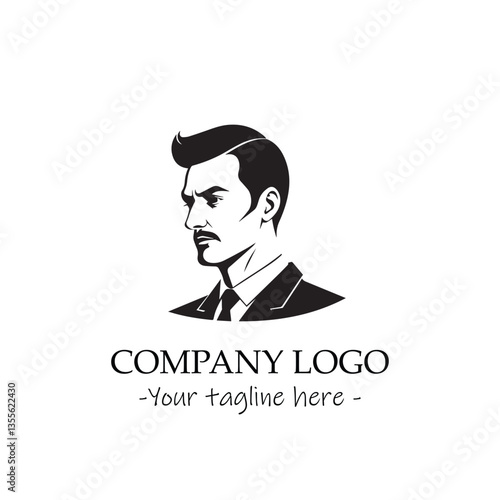 a man silhouette black and white for logo company vector image