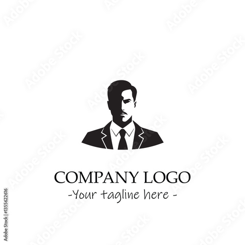 a man silhouette black and white for logo company vector image