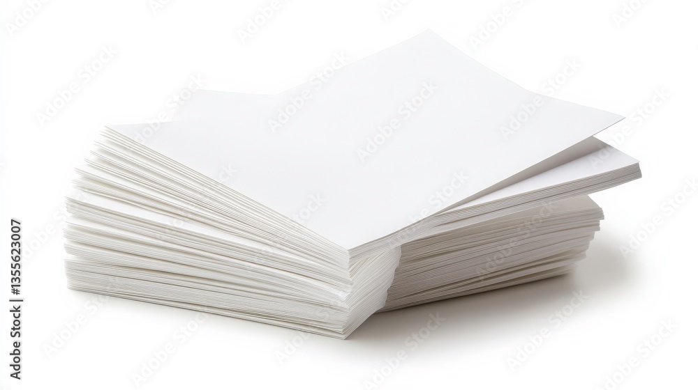 Stack of Blank White Paper on Isolated Background Stack of Blank White Paper on Isolated Background