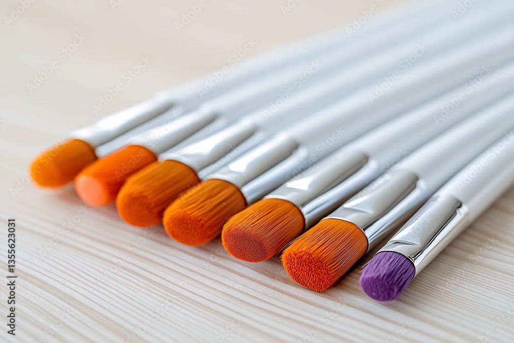 Naklejka premium Vibrant Brush Collection - Fine Arts & Creative Tools for DIY Projects and Art Supplies Enthusiasts