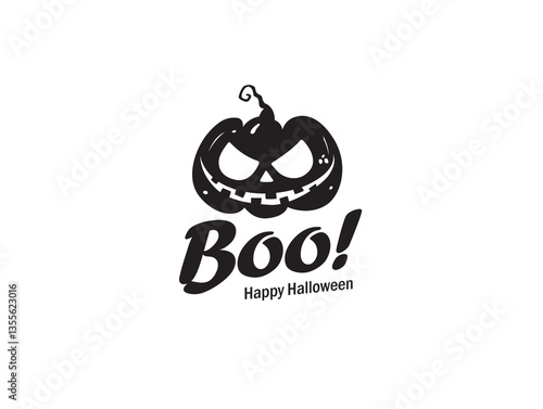 Boo holiday image with character, vector graphic design