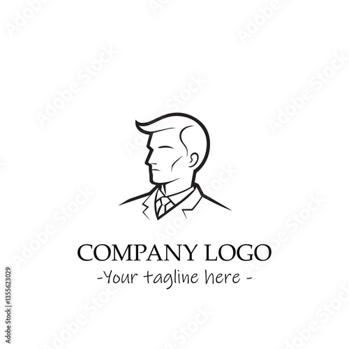 a man silhouette black and white for logo company vector image
