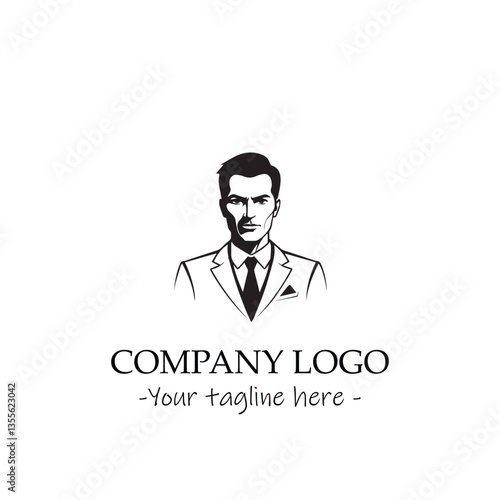 a man silhouette black and white for logo company vector image