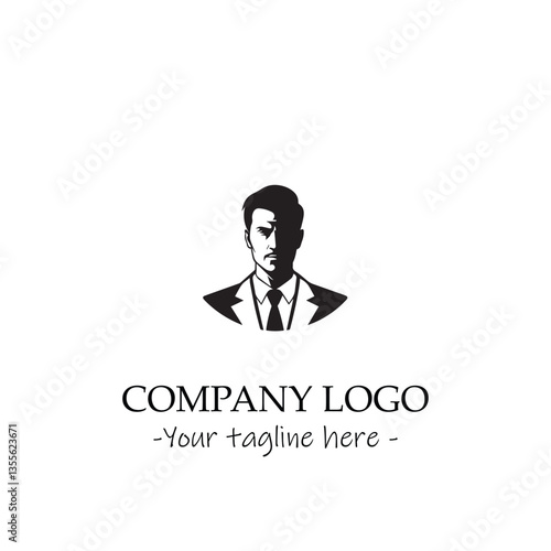 a man silhouette black and white for logo company vector image