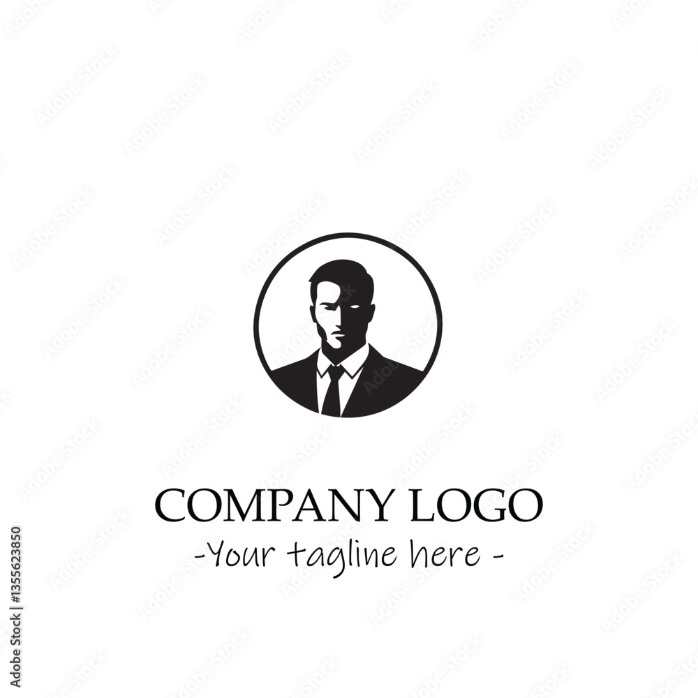 a man silhouette black and white for logo company vector image