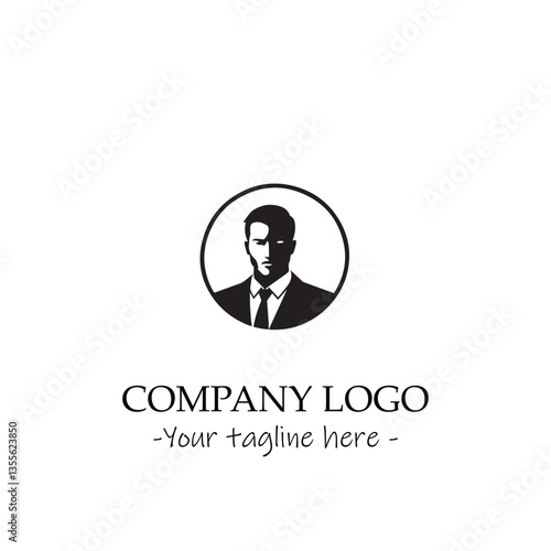a man silhouette black and white for logo company vector image