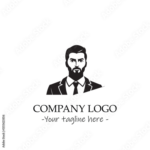 a man silhouette black and white for logo company vector image