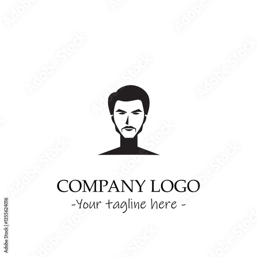 a man silhouette black and white for logo company vector image