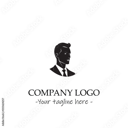 a man silhouette black and white for logo company vector image