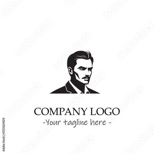 a man silhouette black and white for logo company vector image