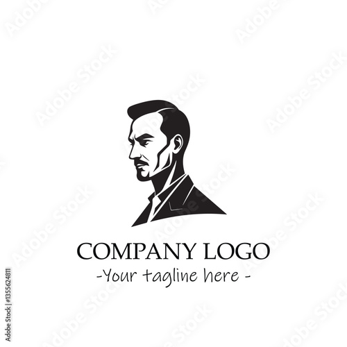 a man silhouette black and white for logo company vector image