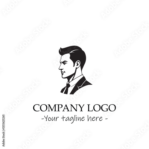 a man silhouette black and white for logo company vector image