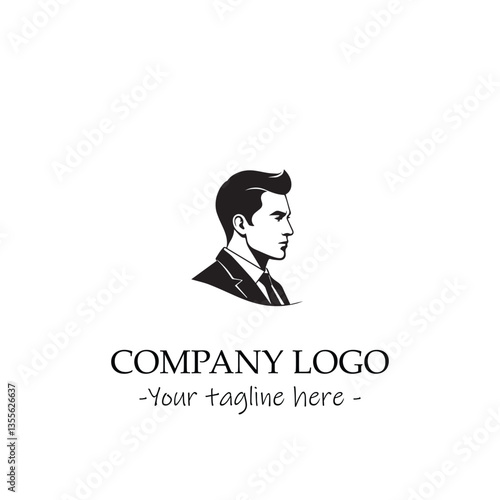 a man silhouette black and white for logo company vector image