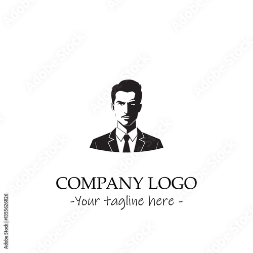 a man silhouette black and white for logo company vector image
