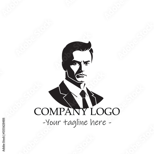 a man silhouette black and white for logo company vector image