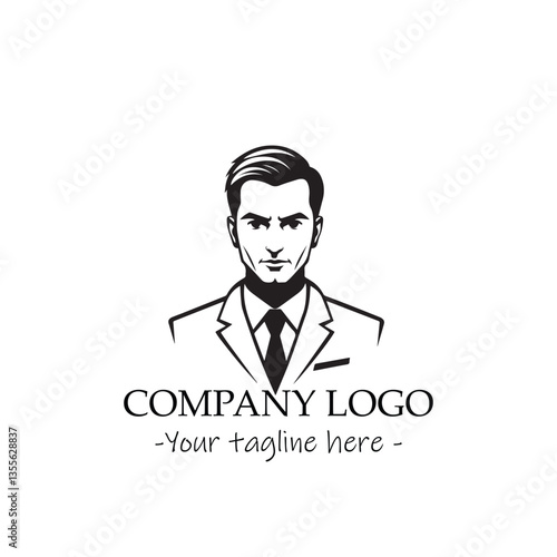 a man silhouette black and white for logo company vector image