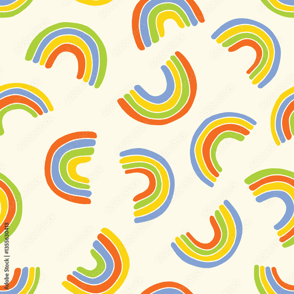 Obraz premium Rainbow Vector Seamless Pattern Background for Surface Print Fabric Fashion Wrapping